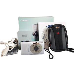 Canon PowerShot Digital ELPH SD1300 IS 12.1 MP Digital Camera - Silver - Exc